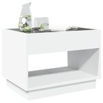 vidaXL Table basse avec LED infini blanc 70x50x50 cm