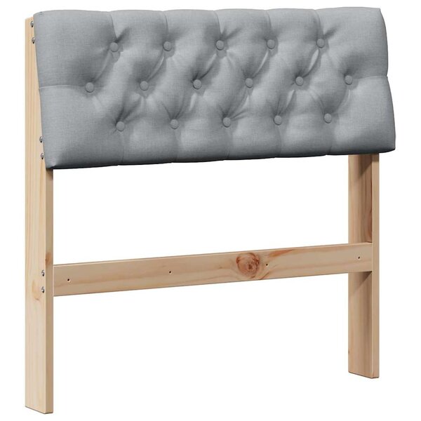 vidaXL Tête de lit capitonnée Gris clair 80 cm Pin massif