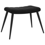 vidaXL Chaise de relaxation avec tabouret Noir Velours