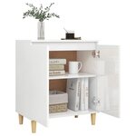vidaXL Buffet avec pieds en bois blanc brillant bois d'ingénierie