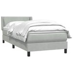 vidaXL Sommier à lattes de lit et matelas gris clair 90x210 cm velours