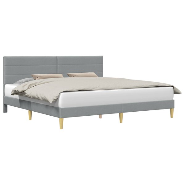 vidaXL Cadre de lit avec tête de lit Gris clair 180 x 200 cm Tissu