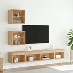 vidaXL Unités murales TV avec LED 5 Pièces chêne sonoma bois d'ingénierie