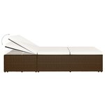 vidaXL Chaise longue convertible avec coussin Résine tressée Marron