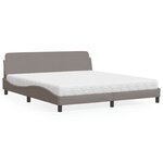 vidaXL Lit avec matelas taupe 180x200 cm tissu