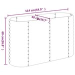 vidaXL Lit surélevé de jardin Acier enduit de poudre Argenté