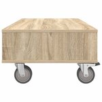 vidaXL Table d'appoint avec roues Chêne Sonoma 90 x 50 x 30 cm