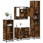 vidaXL Ensemble meubles salle de bain 4 Pièces chêne fumé bois ingénierie