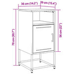 vidaXL Table de chevet noir 36x39x78 cm acier