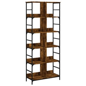 vidaXL Bibliothèque chêne fumé 78 5x33x188 5 cm bois d'ingénierie