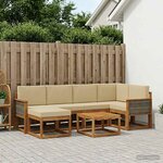 vidaXL Ensemble de canapés d'extérieur 7 Pièces Naturel et Beige