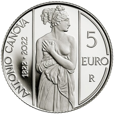 Pièce de monnaie 5 euro Italie 2022 argent BE – Antonio Canova