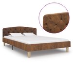 vidaXL Cadre de lit Marron Similicuir daim 120x200 cm
