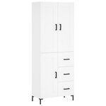 vidaXL Buffet haut Blanc 69 5x34x180 cm Bois d'ingénierie