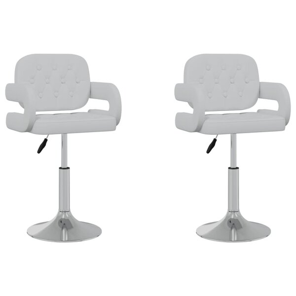 vidaXL Chaises pivotantes à manger lot de 2 blanc similicuir