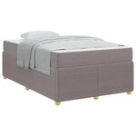 vidaXL Cadre de lit avec matelas Taupe 120 x 190 cm tissu