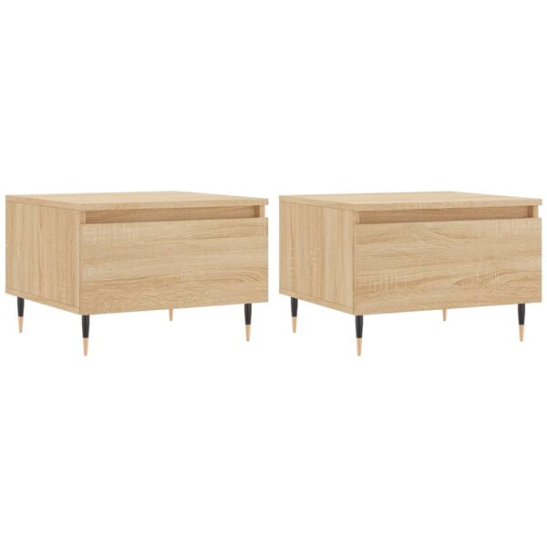 vidaXL Tables basses 2 Pièces chêne sonoma 50x46x35 cm bois d'ingénierie