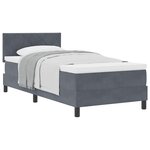 vidaXL Lit à ressorts avec matelas Gris foncé 90 x 200 cm Velours