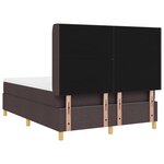 vidaXL Lit à ressorts avec matelas marron foncé  140x190 cm  Tissu
