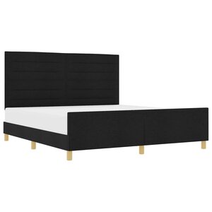 vidaXL Cadre de lit avec tête de lit Noir 180 x 200 cm tissu
