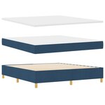 vidaXL Lit avec sommier et matelas bleu super king en tissu