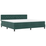 vidaXL Lit à ressorts avec matelas Vert foncé 200 x 200 cm tissu