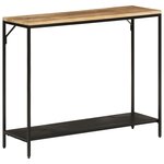 vidaXL Table console 90x30x75 cm bois de manguier massif brut et fer