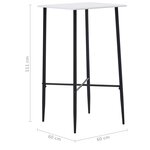vidaXL Ensemble de bar 3 Pièces Tissu Gris foncé