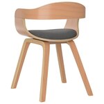 vidaXL Chaise de salle à manger 6 Pièces gris clair bois courbé et tissu