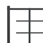 vidaXL Cadre de lit métal avec tête de lit/pied de lit noir 107x203 cm