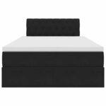 vidaXL Lit de Rangement avec matelas Noir 120 x 190 cm Velours