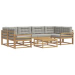 vidaXL Ensemble de canapés d'extérieur 5 Pièces Blanc et gris clair