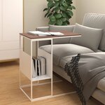 vidaXL Table d'appoint Blanc 55x36x59 5 cm Bois d'ingénierie