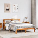 vidaXL Cadre de lit sans matelas cire marron 135x190cm bois pin massif