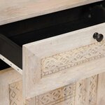 vidaXL Table de chevet Beige 50 x 33 x 60 cm bois de manguier massif