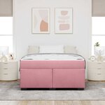 vidaXL Cadre de lit avec matelas Rose 160 x 200 cm Velours