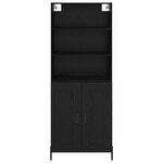 vidaXL Haut Armoire Chêne noir 69 5 x 34 x 180 cm Bois d'ingénierie