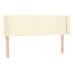vidaXL Tête de lit avec oreilles Crème 147x16x78/88 cm Similicuir