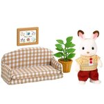 Sylvanian families - 5013 - le papa lapin chocolat et salon