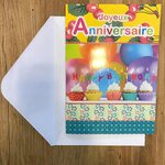 Maxi grande carte géante joyeux anniversaire cupcakes 13 bougies avec enveloppe