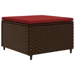 vidaXL Salon de jardin 4 Pièces avec coussins Marron Résine tressée
