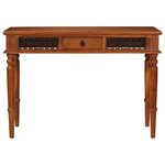 Bureau table poste de travail meuble d'ordinateur informatique étude avec tiroir 110 x 50 x 76 cm bois d'acacia solide brun 02_0023443