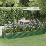 vidaXL Lit surélevé de jardin Acier enduit de poudre 322x100x36cm Vert