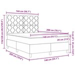 vidaXL Lit à ressorts gris foncé avec matelas et LED  140x200 cm en tissu