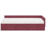 vidaXL Cadre de lit d'angle avec matelas Autre 2 Pièces Rouge tissu
