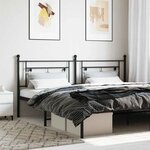 vidaXL Tête de lit de remplacement métal noir 193 cm