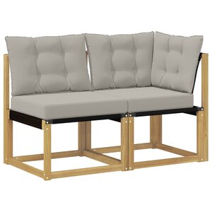 vidaXL Canapé d’extérieur milieu et coin avec coussin 2 Pièce Blanc