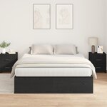 vidaXL Lit de rangement en chêne noir 135x190 cm