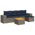 vidaXL Salon de jardin 6 Pièces avec coussins gris résine tressée