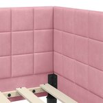 vidaXL Cadre de lit d'angle avec tête de lit Rose 90 x 190 cm Velours